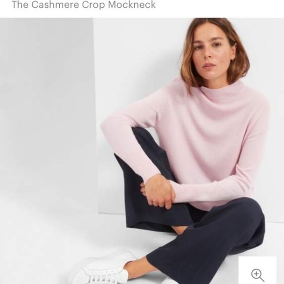 Everlane Sweaters - Pale pink cropped cashmere mockneck
